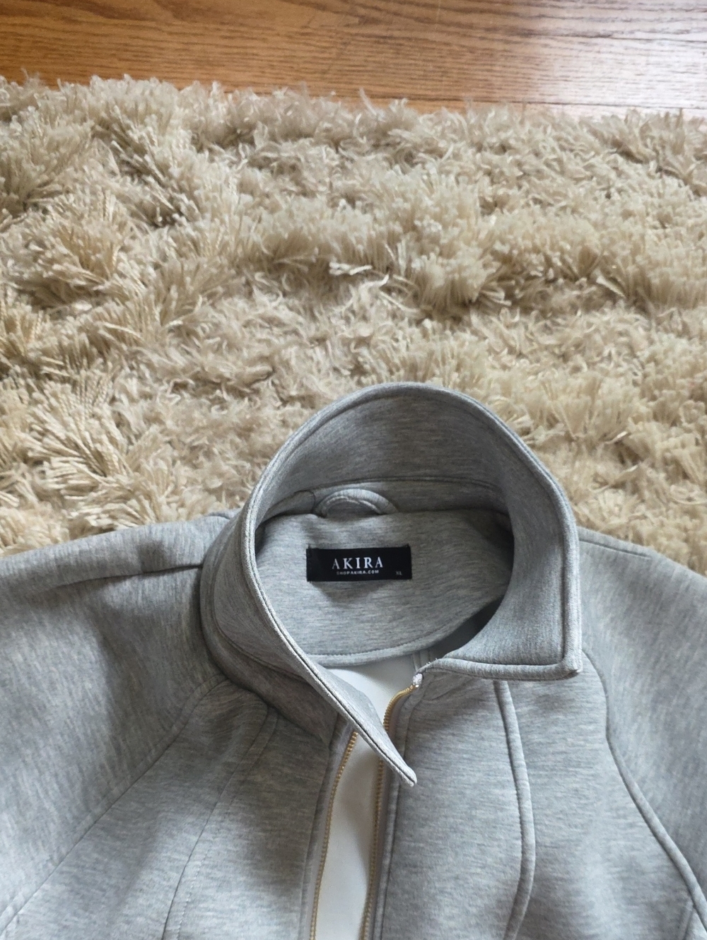 AKIRA Women's Light Gray Zip-Up Jacket